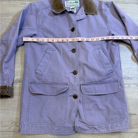 Vintage LL Bean Outdoor Flannel Lined Chore Coat Light Purple XS - Picture 7 of 9